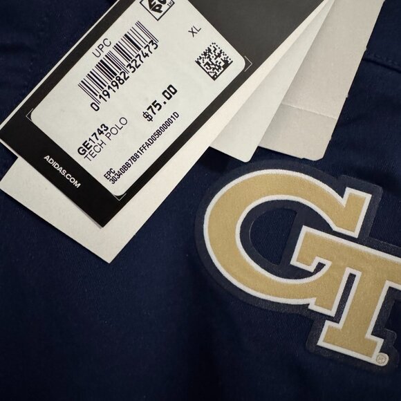 Adidas Georgia Tech GT Yellow Jackets Football Team Issue Polo Shirt Mens NEW - Picture 6 of 7